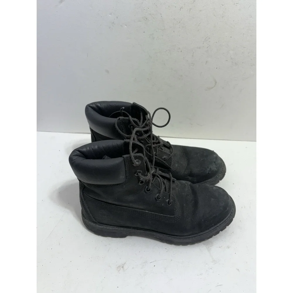 Timberland Premium 6 inch Womens Boots Size 6.5 Black Nubuck Waterproof